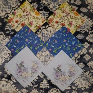 Floral Decoupage Lunch Napkins Set of 6